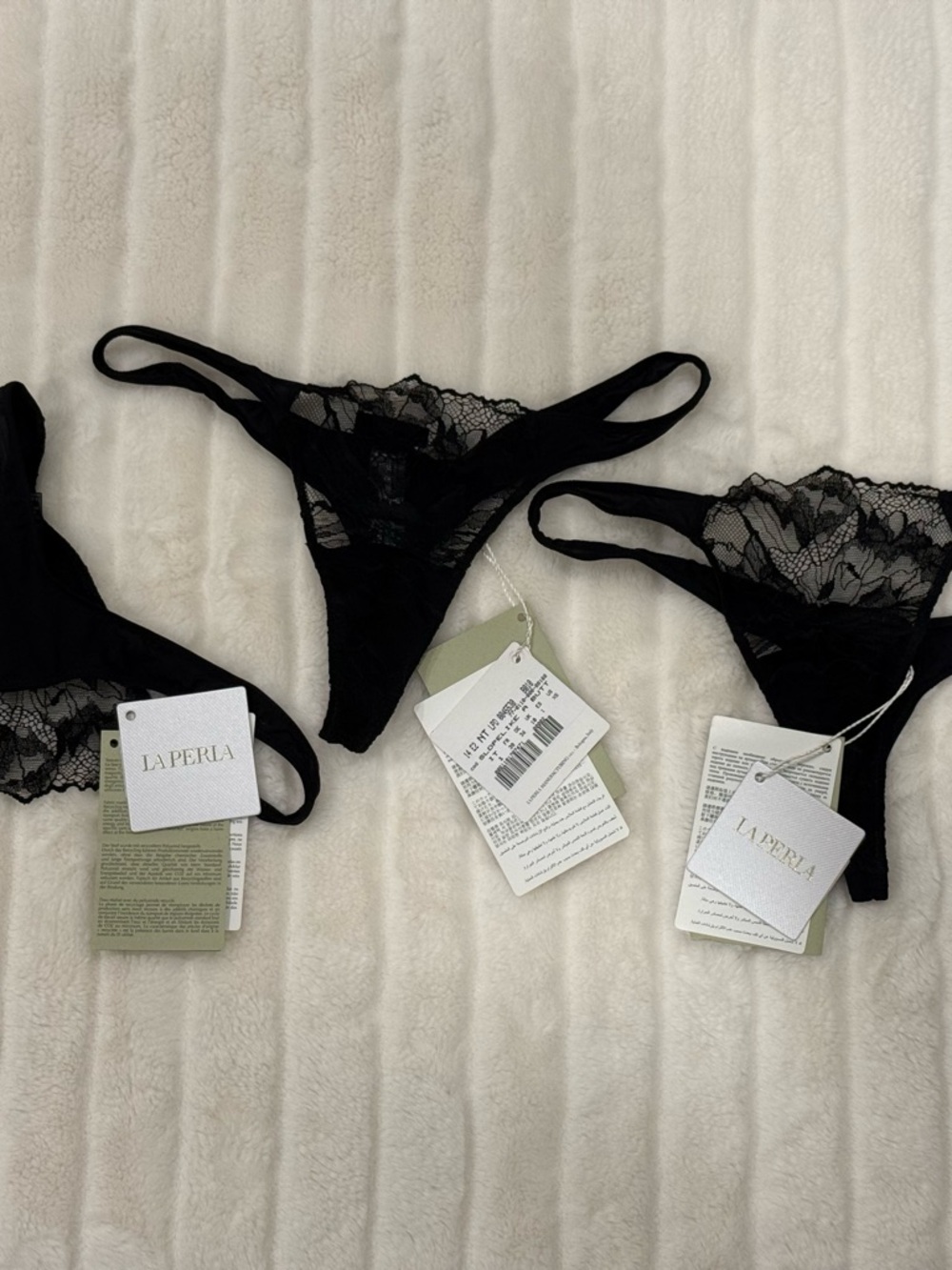 La Perla Black Lace Bikini Set - Sheer Floral Detailing